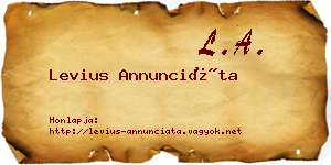 Levius Annunciáta névjegykártya